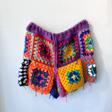 02 Crochet Granny Square Shorts (Purple/Gold)