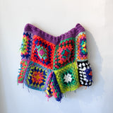 02 Crochet Granny Square Shorts (Purple/Gold)