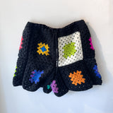 03 Crochet Granny Square Shorts (Black/Multi)