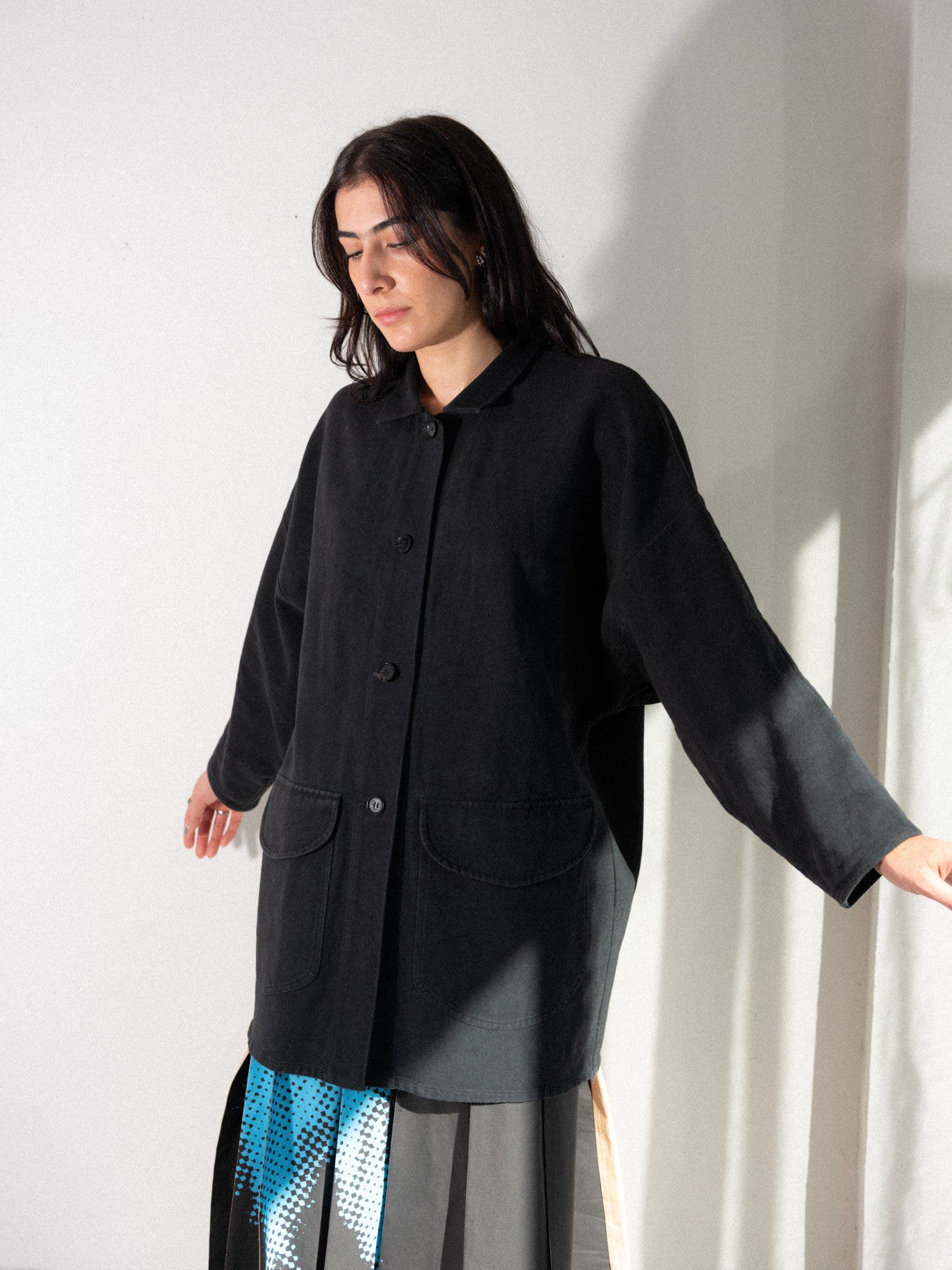 Dolman Sleeve Collared Jacket