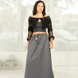 Suit Fabric Skirt (Gray)