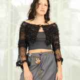 Eyelash Shrug (Black)