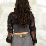 Eyelash Shrug (Black)