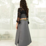 Suit Fabric Skirt (Gray)