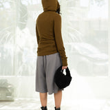 Merino Half Zip Hoodie L/S (Olive)