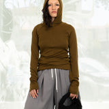 Merino Half Zip Hoodie L/S (Olive)