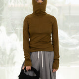 Merino Half Zip Hoodie L/S (Olive)