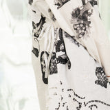 Table Cloth LS Blouse (White/Black)