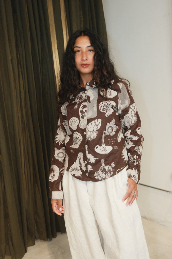 Fern Button Down (Brown Nature)