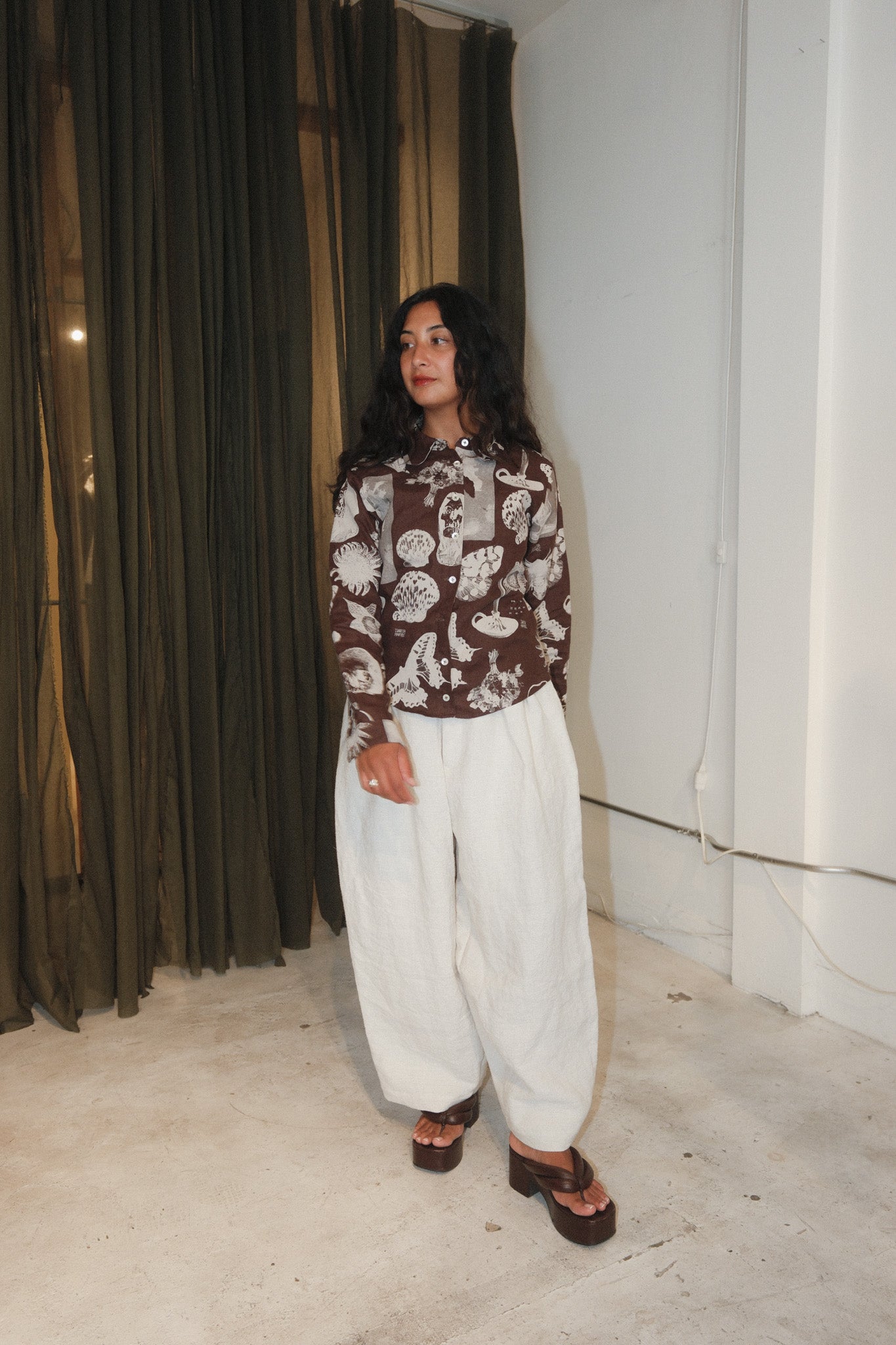 Fern Button Down (Brown Nature)
