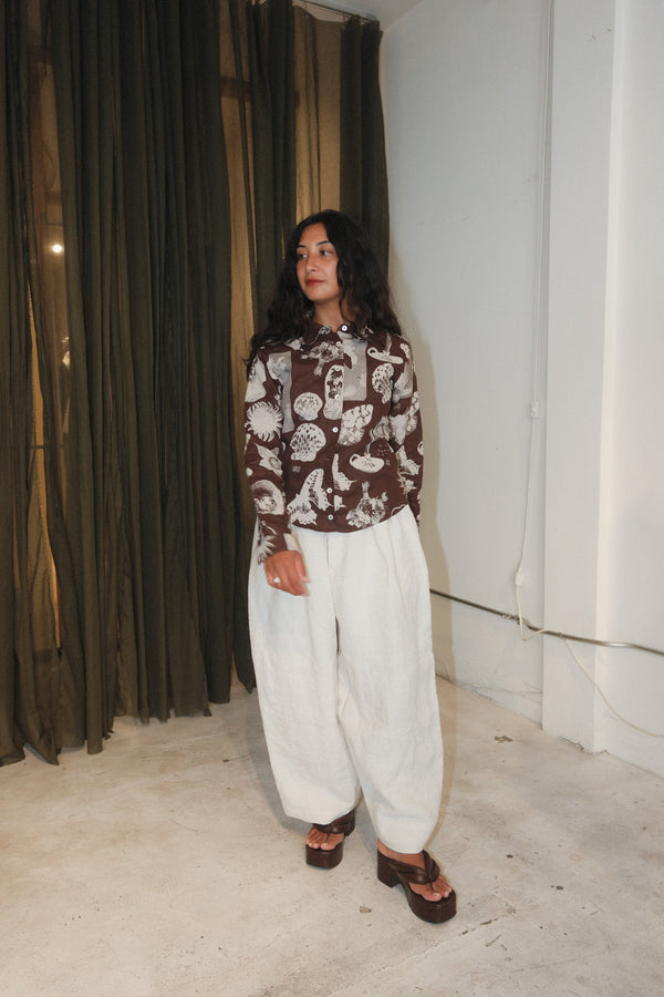 Fern Button Down (Brown Nature)
