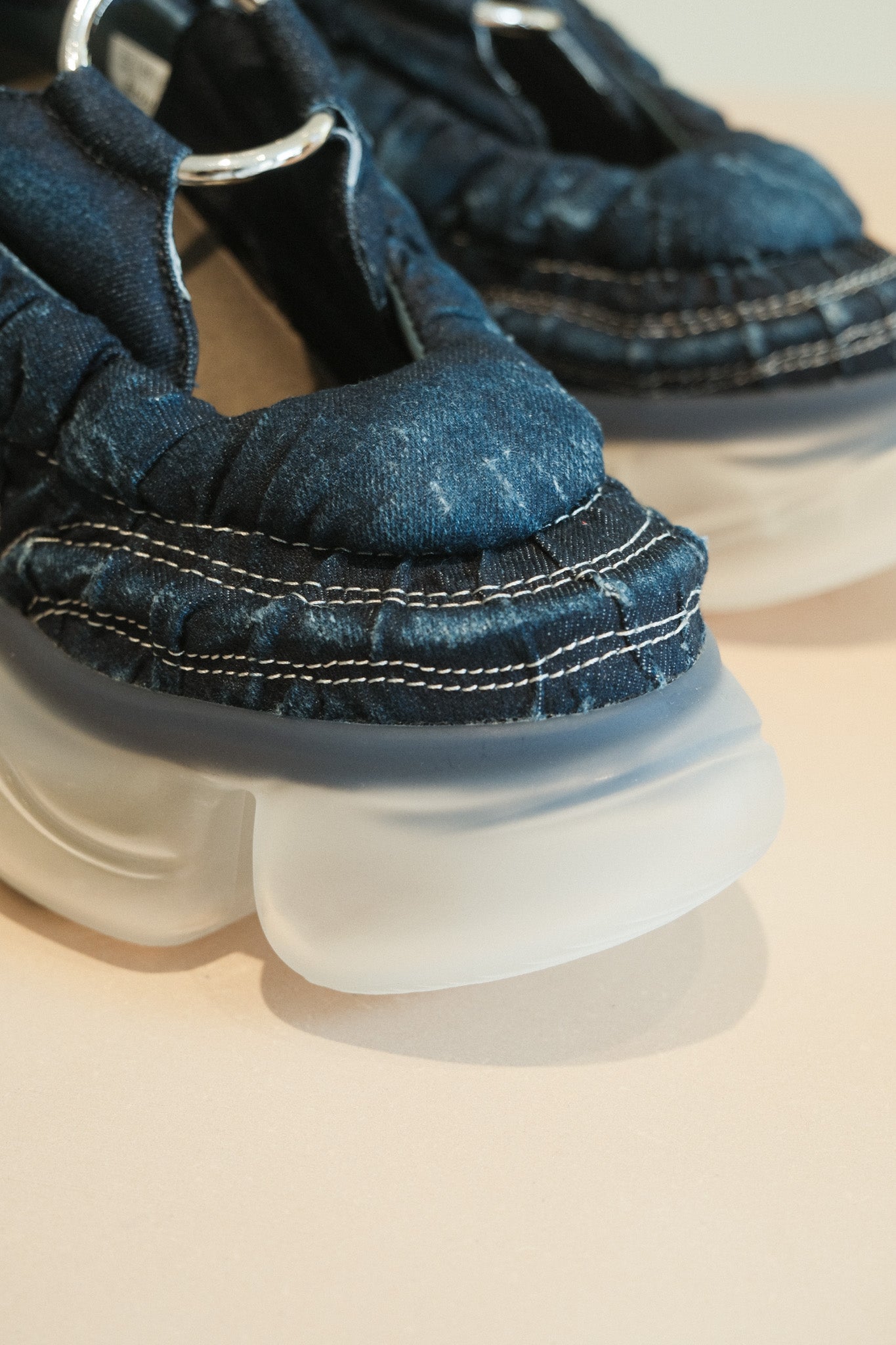 Loopie Donuts Ankle Strap Sneaker (Indigo Denim/Clear)