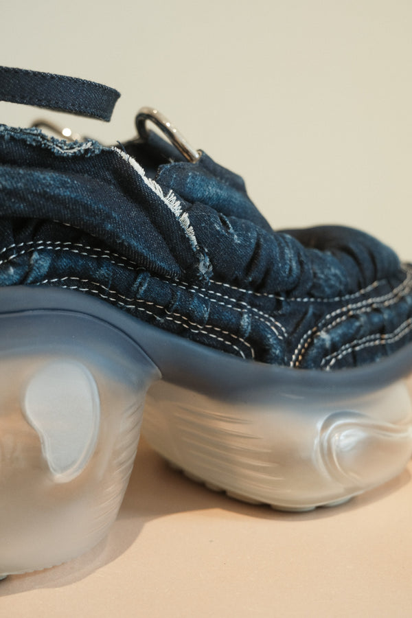 Loopie Donuts Ankle Strap Sneaker (Indigo Denim/Clear)