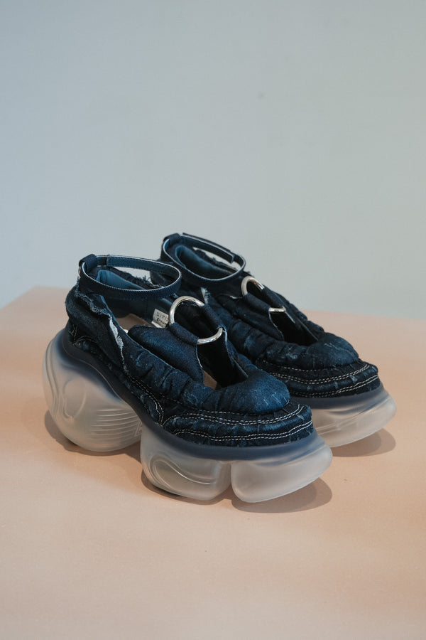Loopie Donuts Ankle Strap Sneaker (Indigo Denim/Clear)
