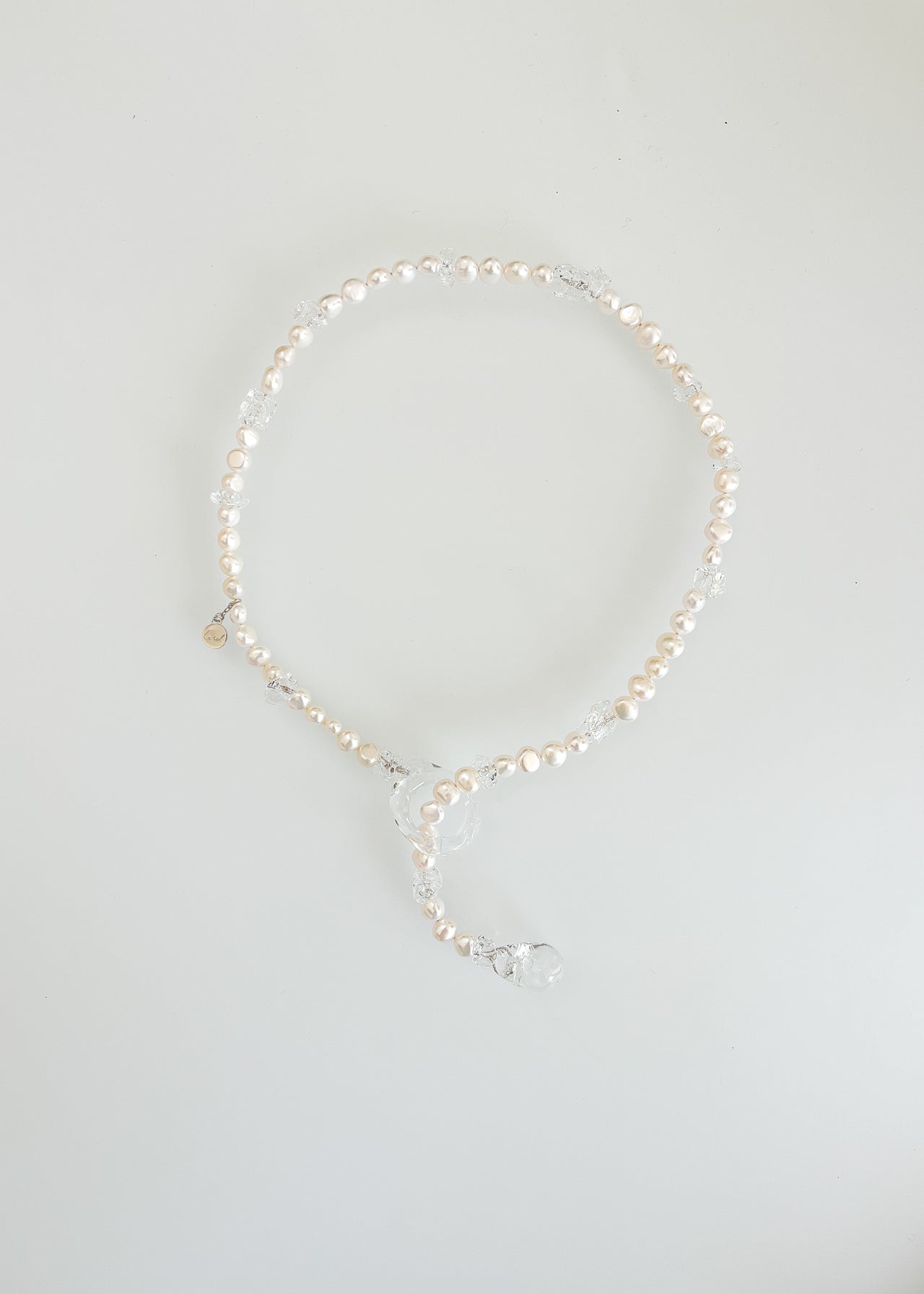 HB Glass + Pearl Necklace (Clear)