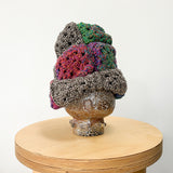 09 Crochet Granny Beanie (Brown/Purple)