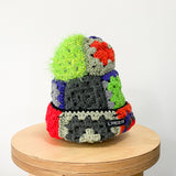 07 Crochet Granny Beanie (Red/Purple)