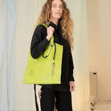 Le LaRue Leather Tote Bag (Lime Green)