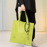 Le LaRue Leather Tote Bag (Lime Green)