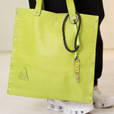 Le LaRue Leather Tote Bag (Lime Green)