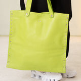 Le LaRue Leather Tote Bag (Lime Green)