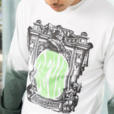 Ornate LS T Shirt (White/Dip Dyed)