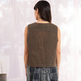 Cangaço Upcycled Denim Vest (Brown)