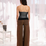 Cangaço Upcycled Denim Trousers (Brown)
