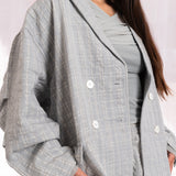 Kantha Over Jacket (Light Grey)