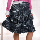 Spider Logo Denim Skirt