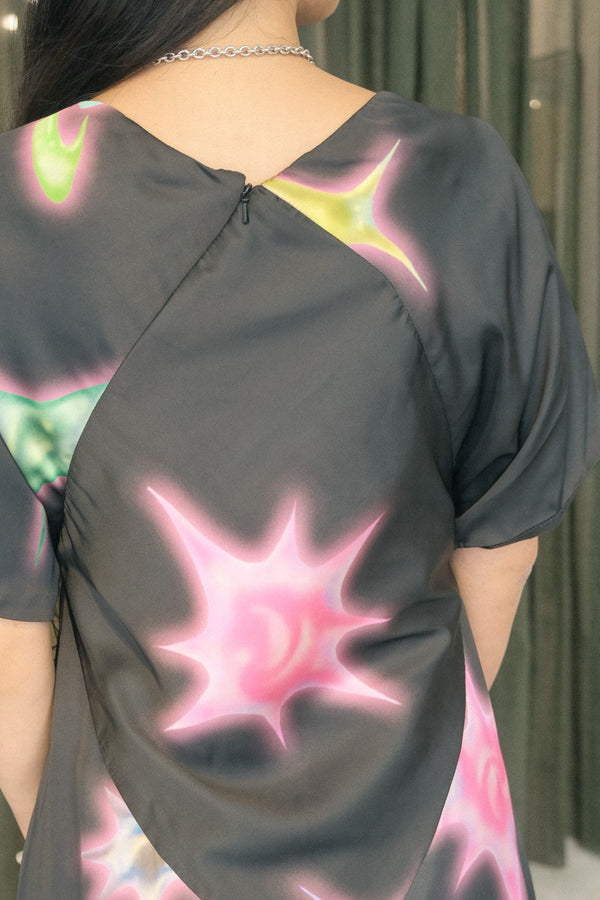 Galaxy Diamond Bias Cut Dress (Galaxy)