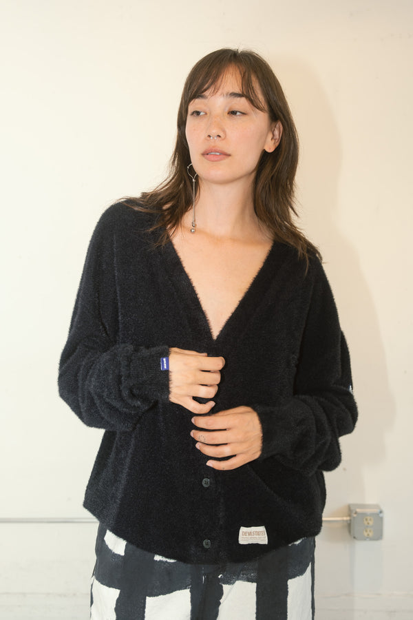 Fuzz Mohair Cardigan (Black)