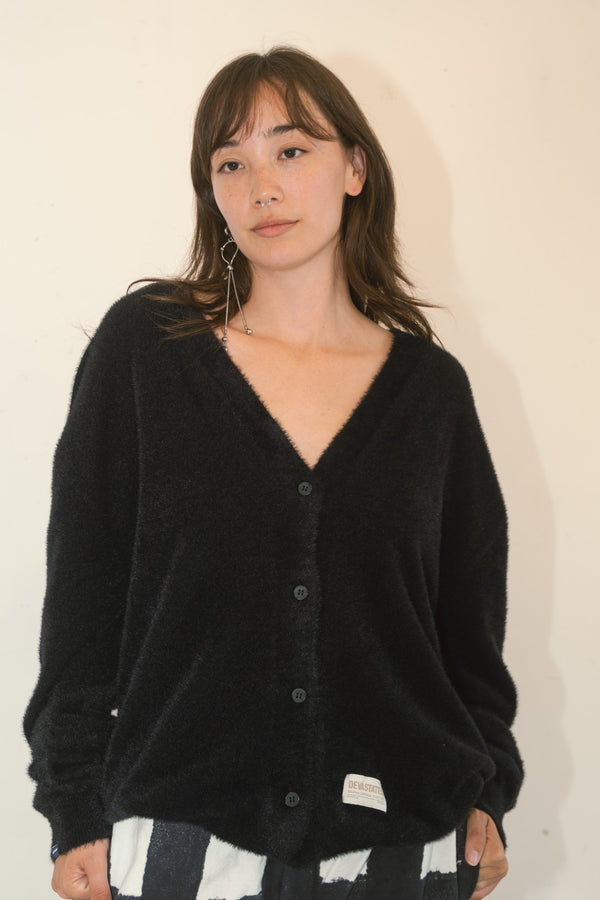 Fuzz Mohair Cardigan (Black)