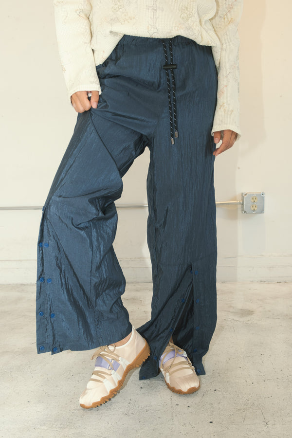 Silk Nylon Split Track Pant (Raindrop)