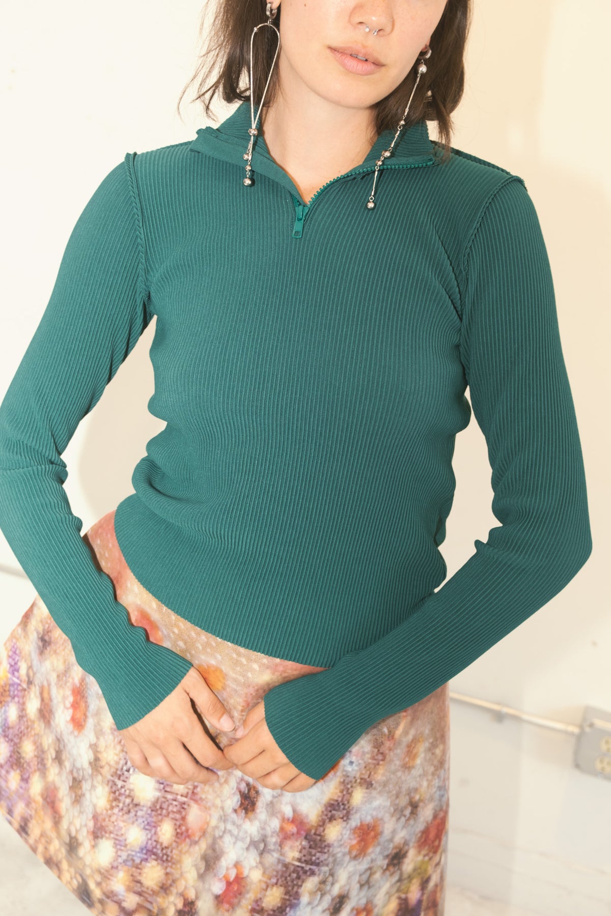 Crisp Half-Zip Top (Forest)