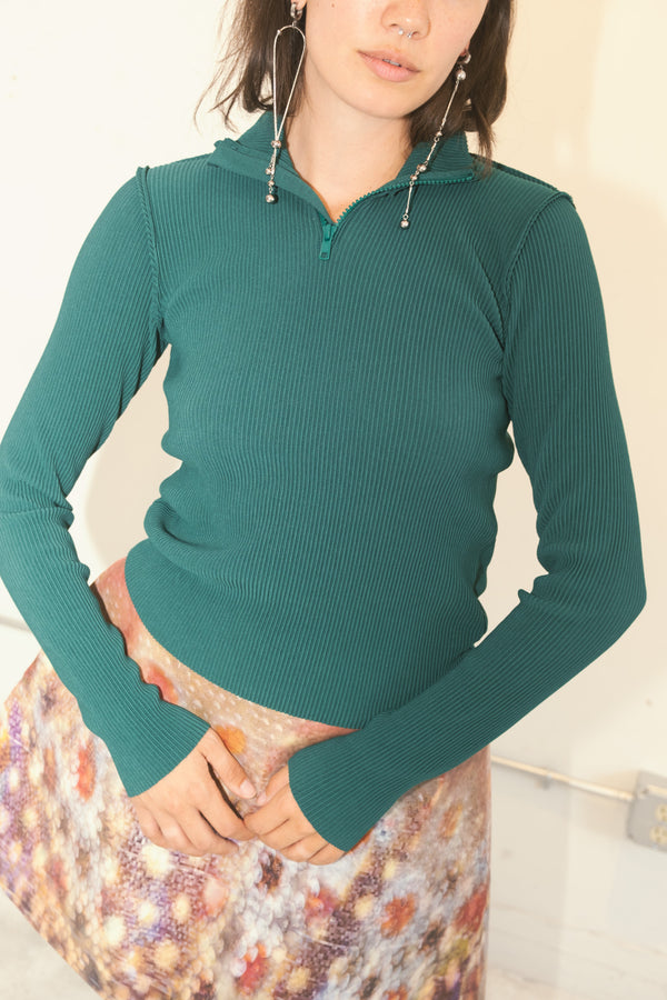 Crisp Half-Zip Top (Forest)