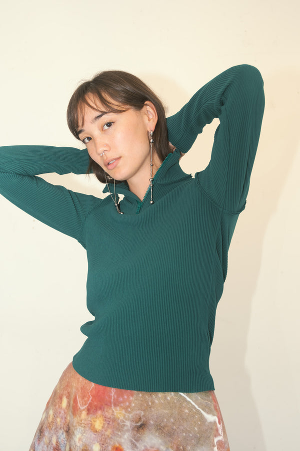 Crisp Half-Zip Top (Forest)