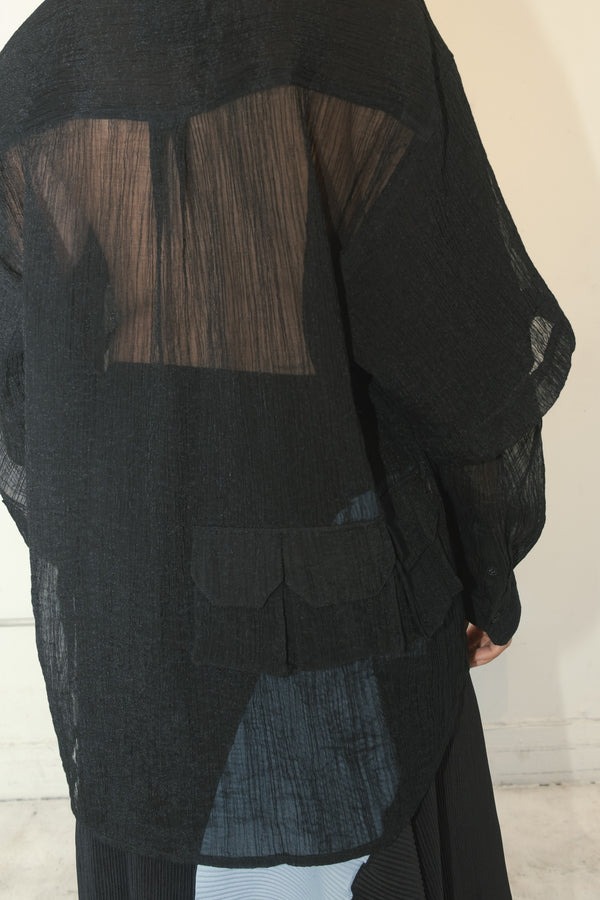 Crinkled Sprint Button Up (Onyx)