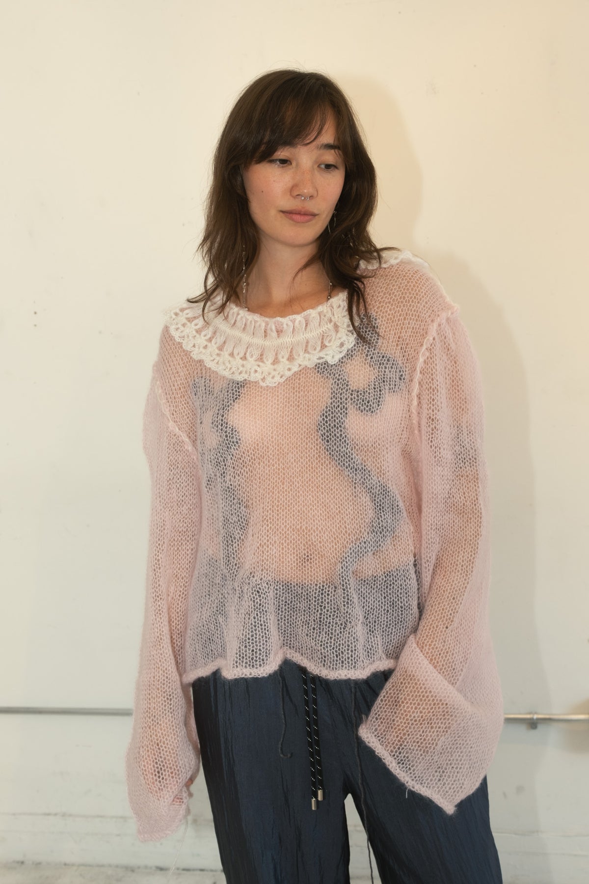 Flower Shadow Knit Jumper (Pink)