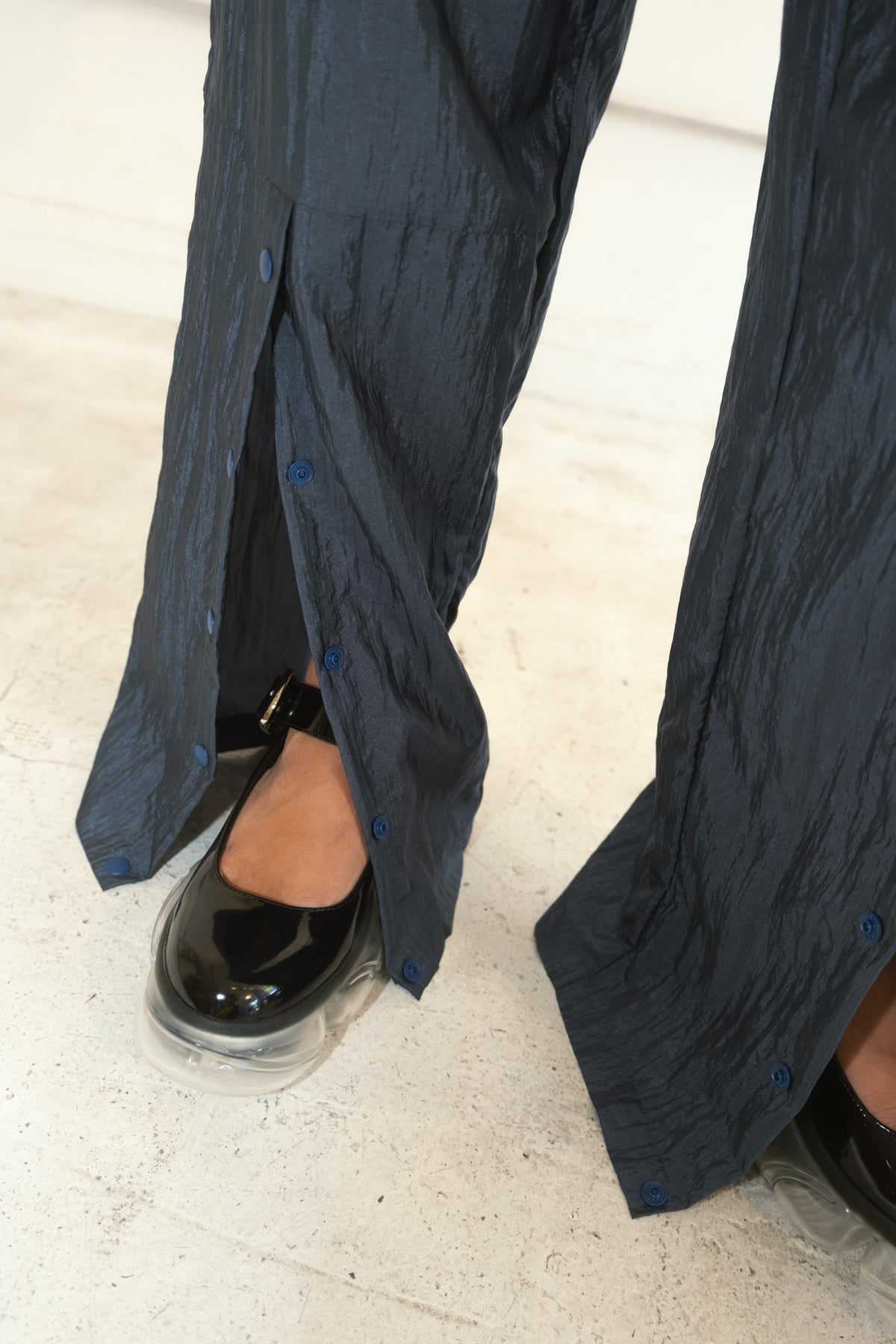 Silk Nylon Split Track Pant (Raindrop)
