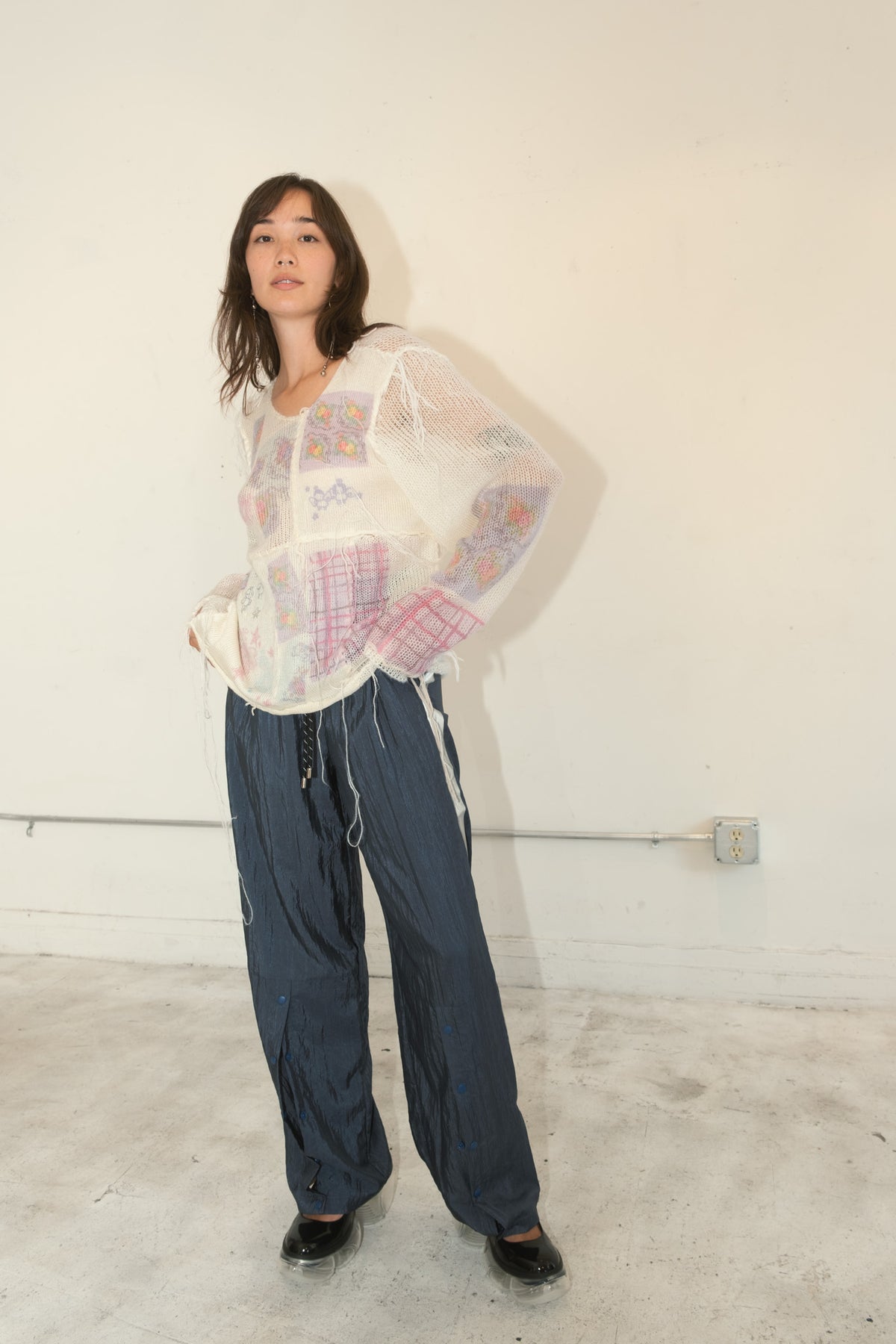 Print Knit Jumper (White/Multi)