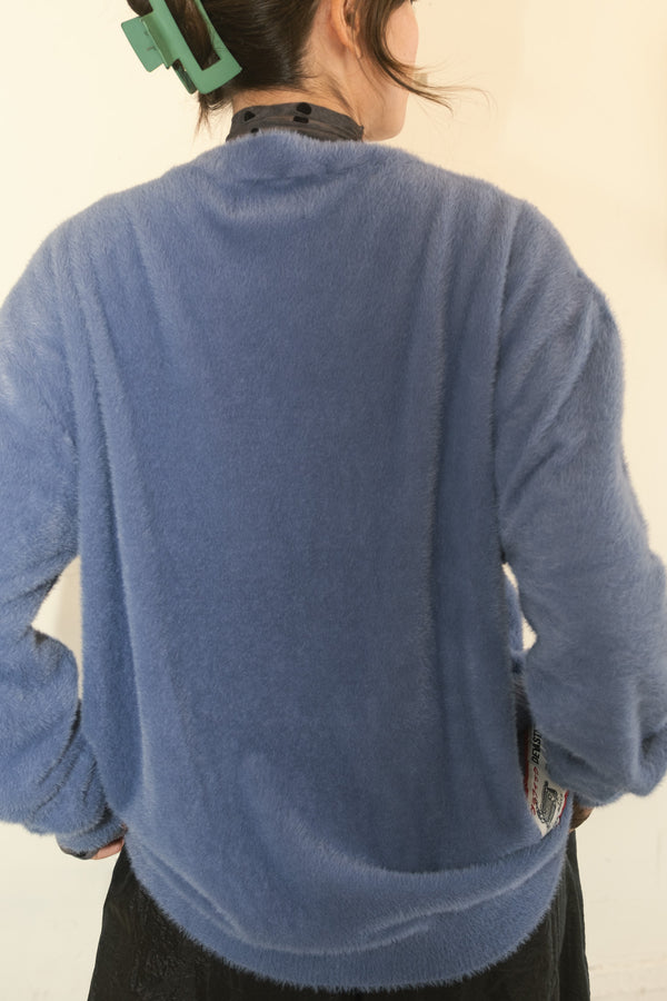 Fuzz Mohair Cardigan (Blue)