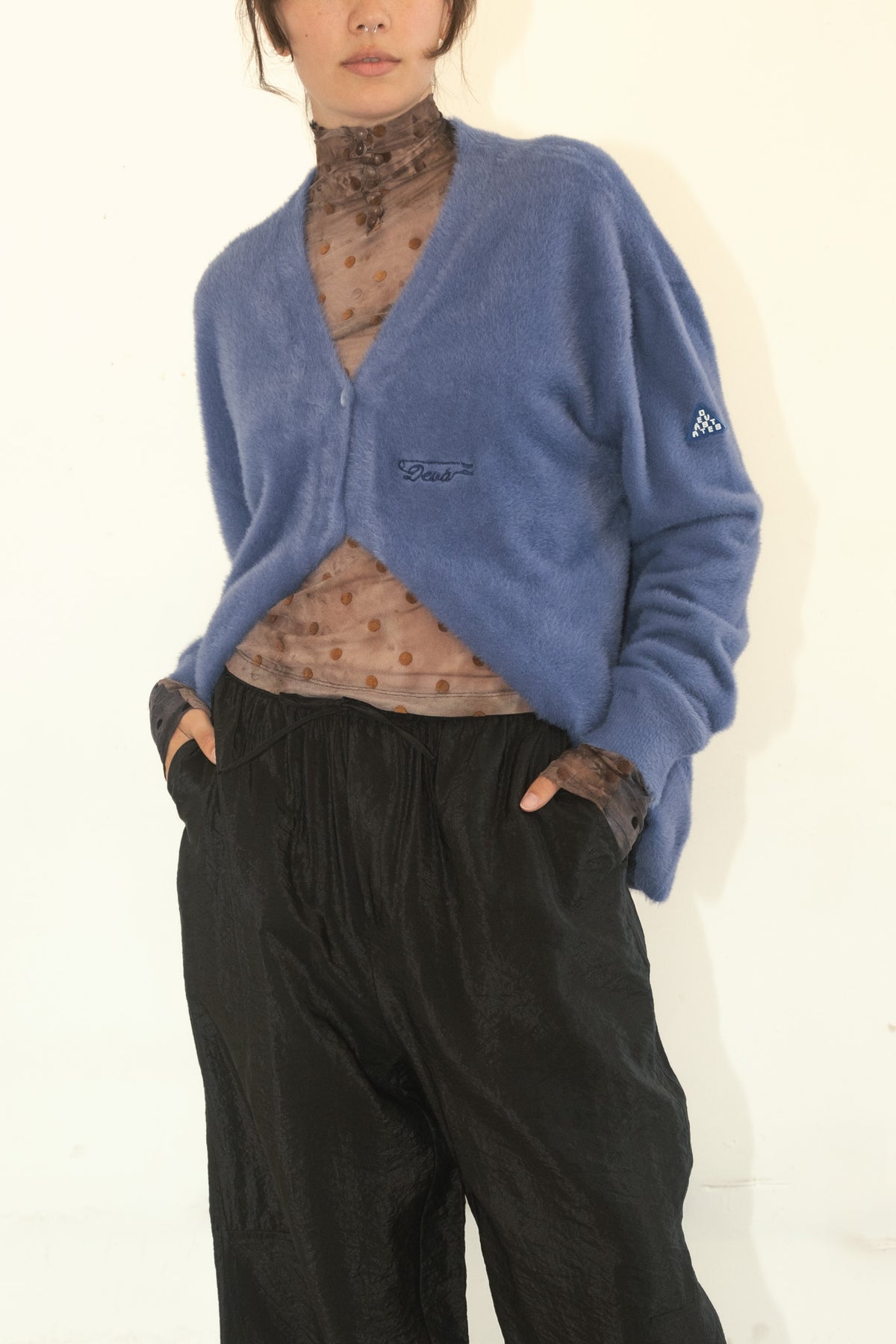 Fuzz Mohair Cardigan (Blue)