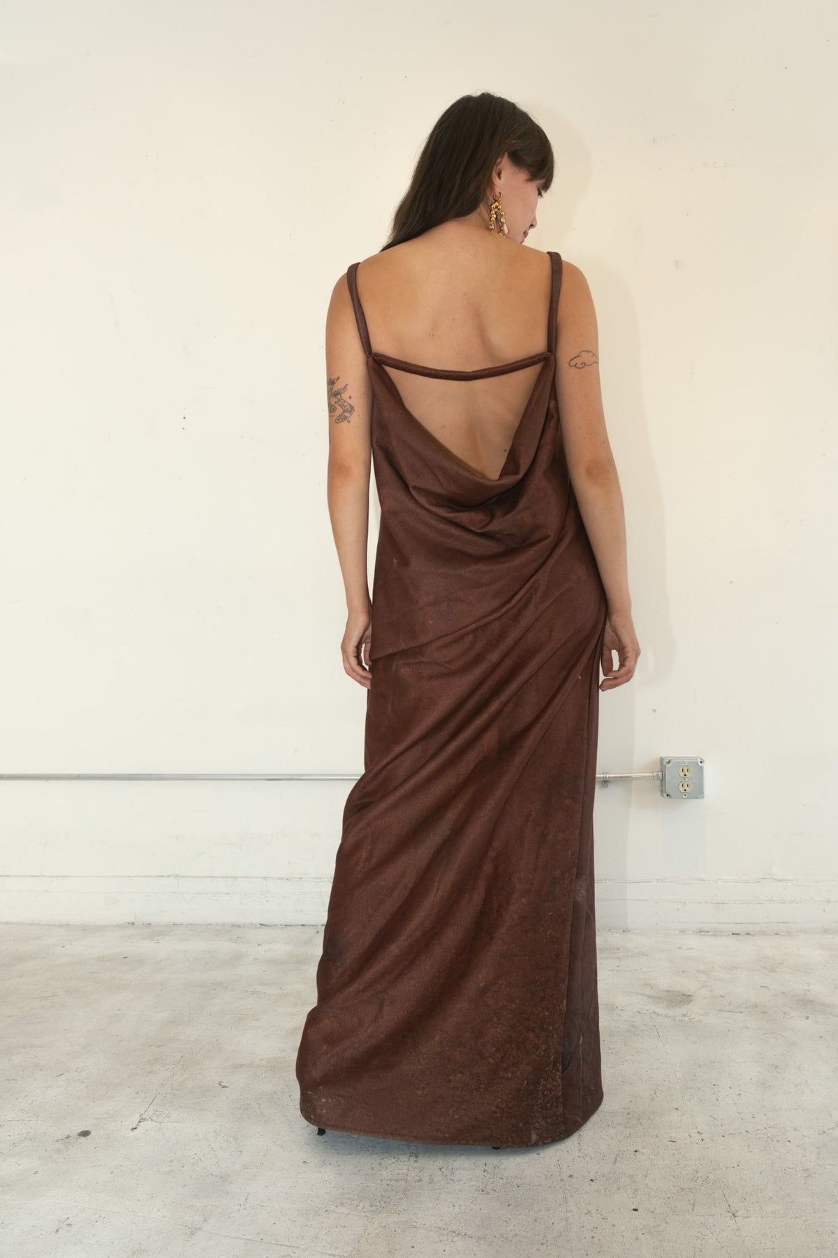 Terry Open Back Dress (Mudwater)