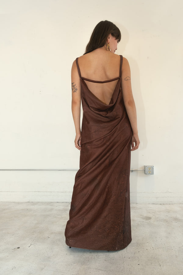 Terry Open Back Dress (Mudwater)
