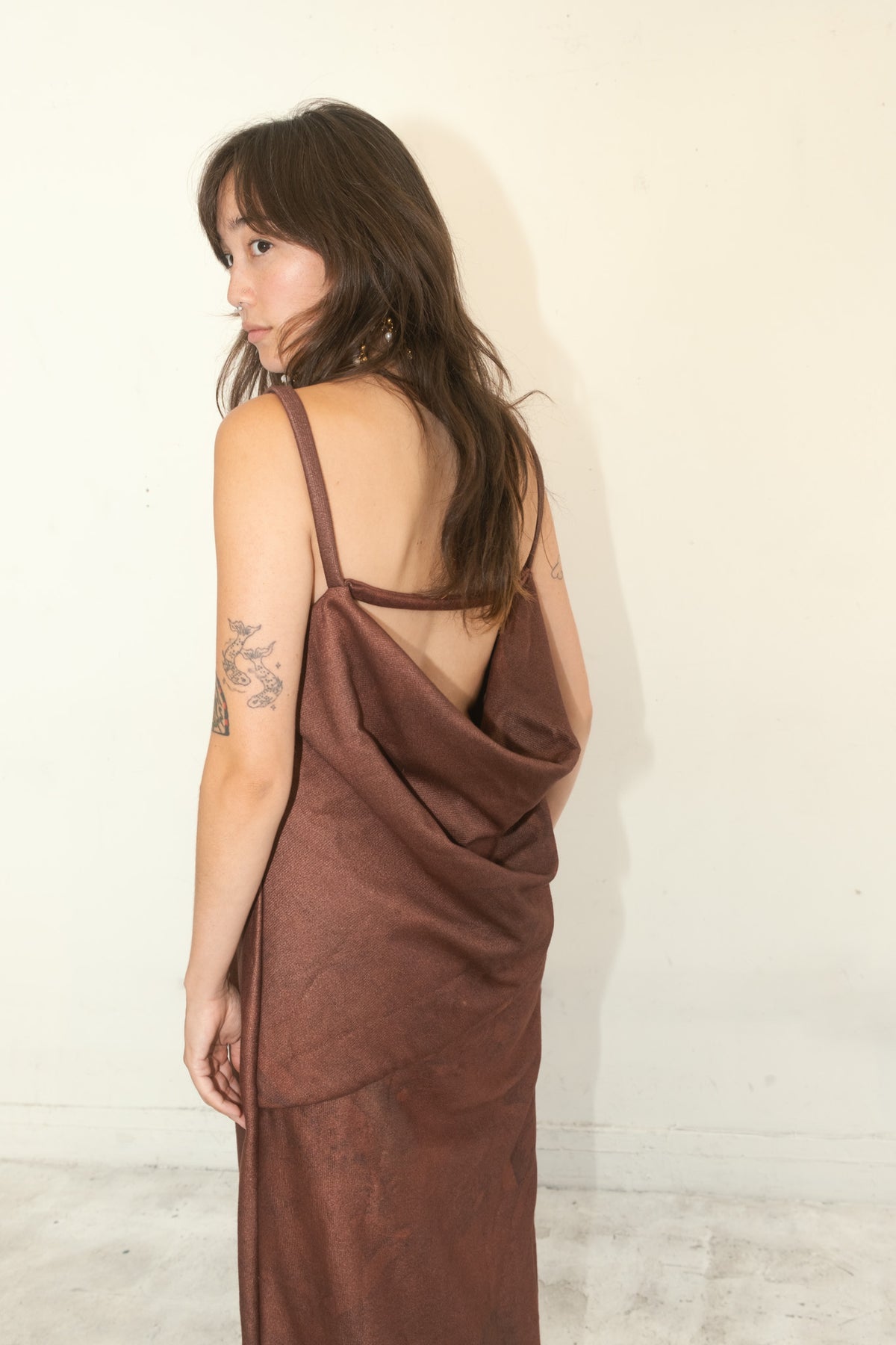 Terry Open Back Dress (Mudwater)