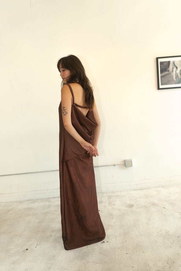 Terry Open Back Dress (Mudwater)