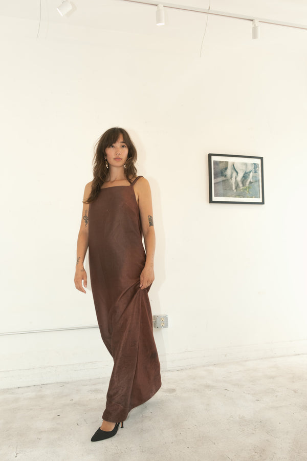 Terry Open Back Dress (Mudwater)