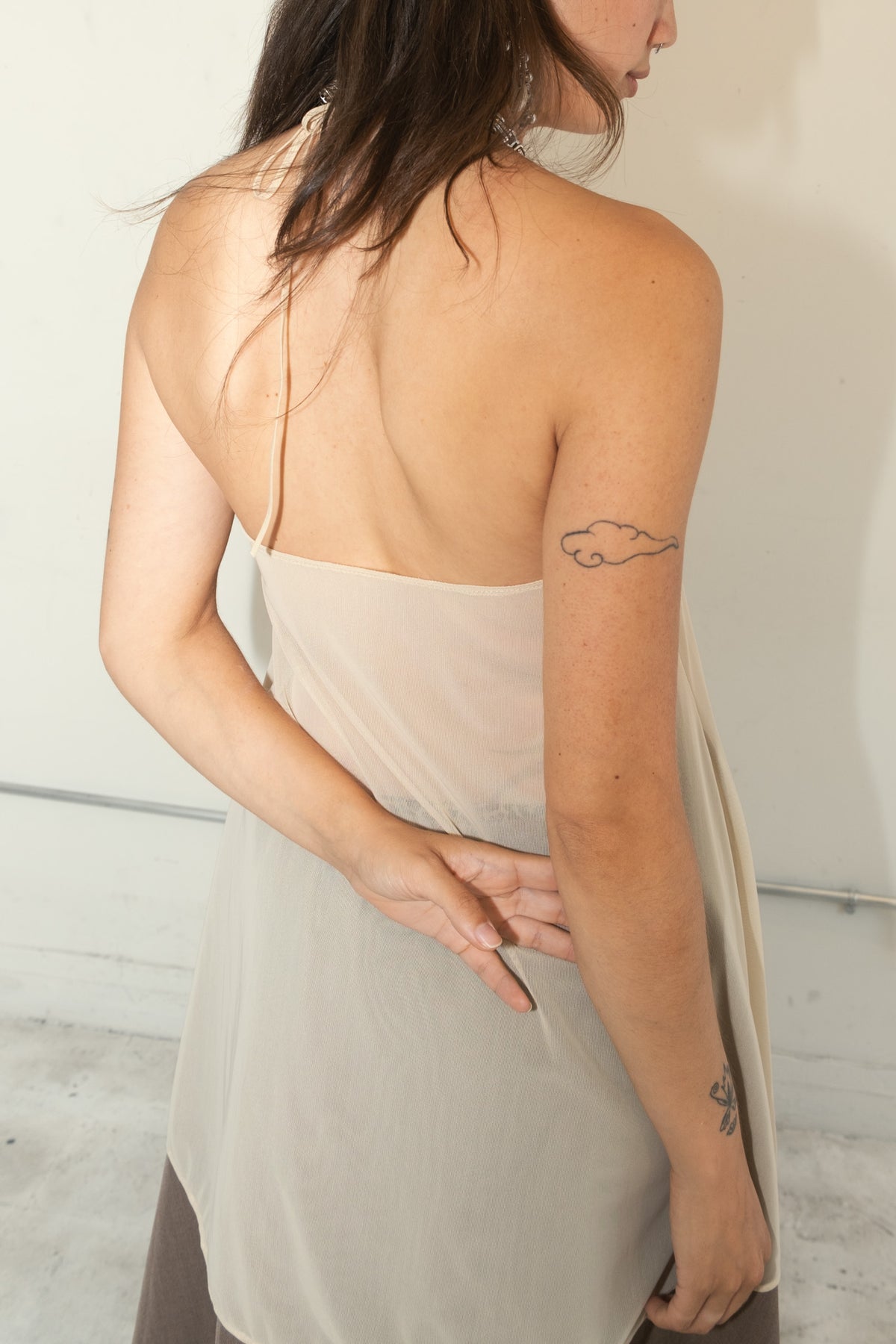 Double Halter Dress (Beige)