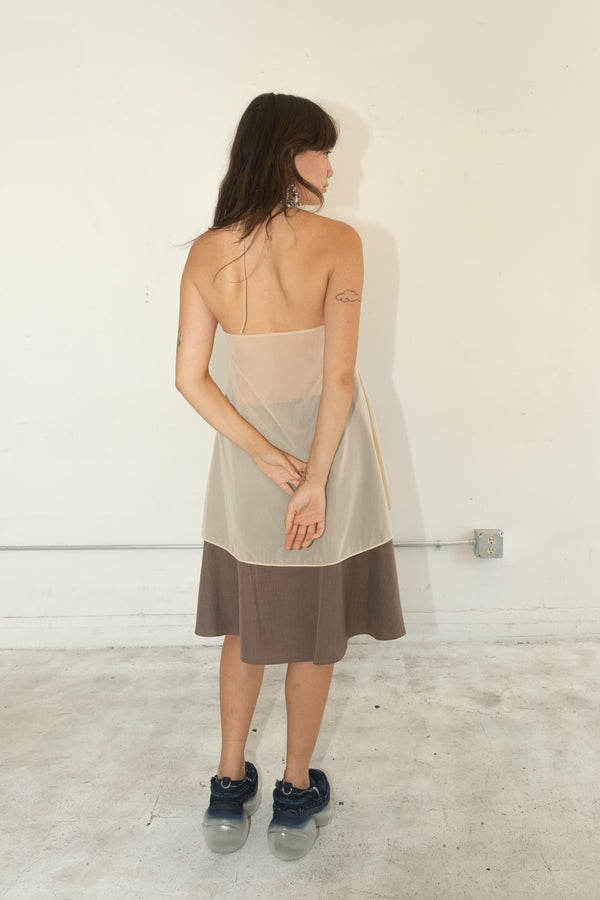 Double Halter Dress (Beige)